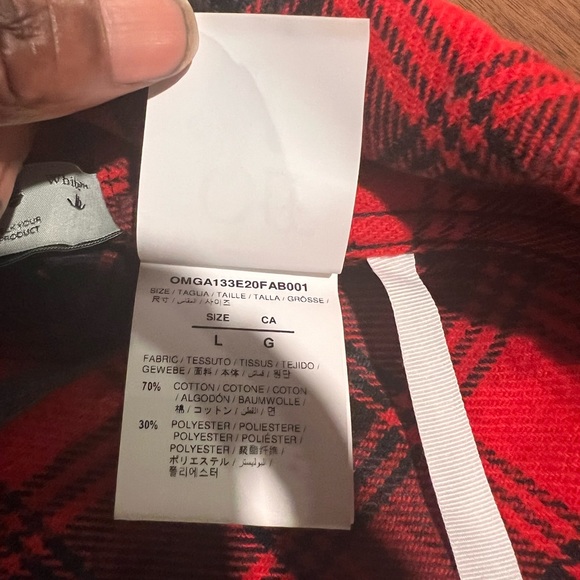 Off White Flannel (Black & Red). Logo embroidered on back. - Picture 9 of 11